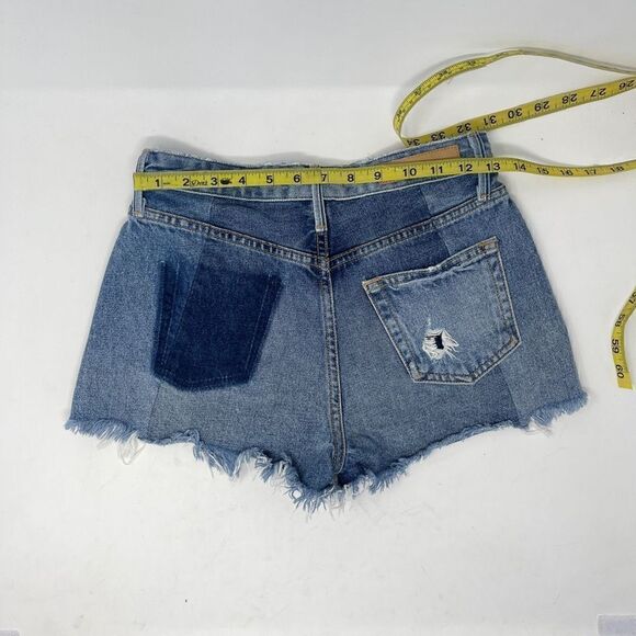 GRLFRND Women's High Rise Blue Denim Cut-Off Short Cotton Button Fly Size 24 - Picture 3 of 7